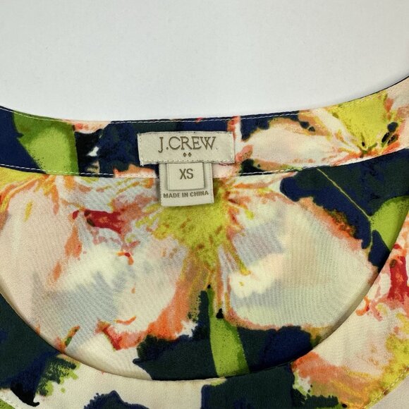 J.Crew Factory Women's White Floral Crew Neck Sleeveless Career Top XS/C37 - Picture 7 of 11